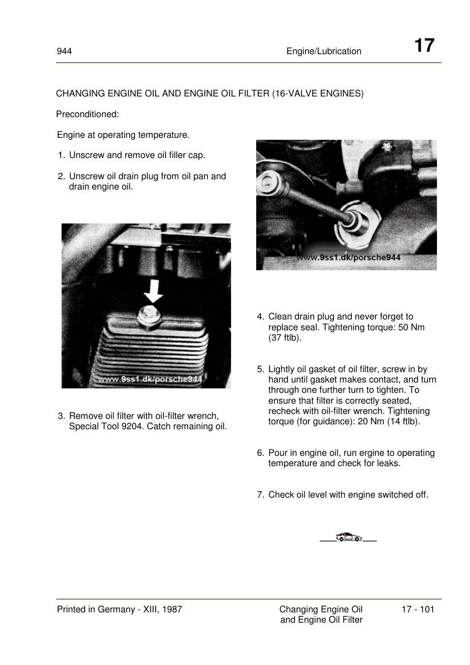 Porsche 944 User Manual | Page 109 / 167