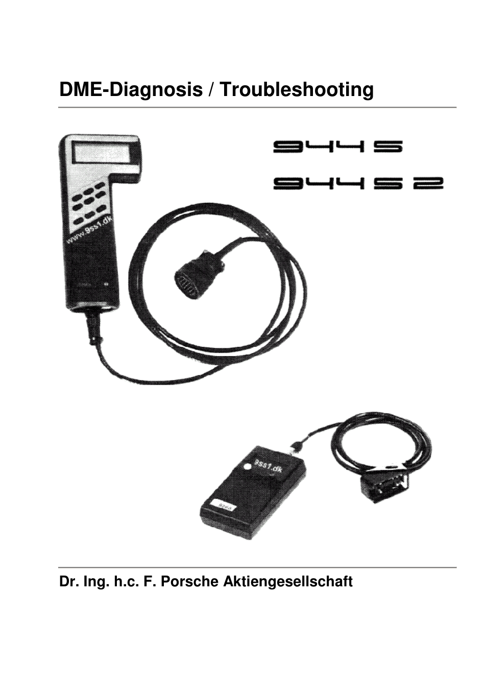 Dme-diagnosis / troubleshooting, Dr. ing. h.c. f. porsche aktiengesellschaft | Porsche 944 User Manual | Page 134 / 167