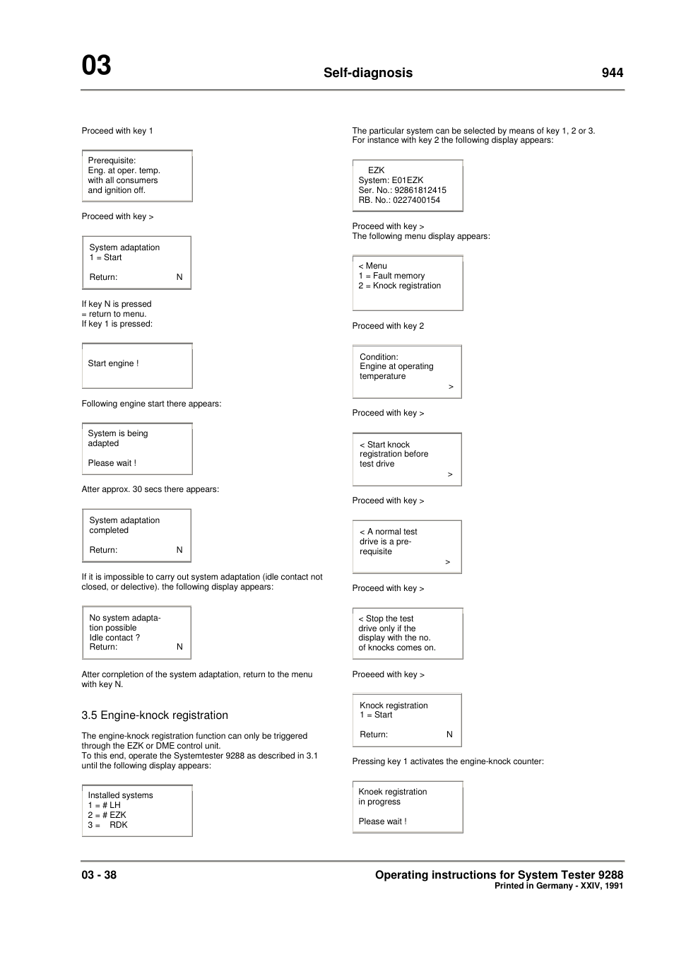 Self-diagnosis 944 | Porsche 944 User Manual | Page 50 / 167