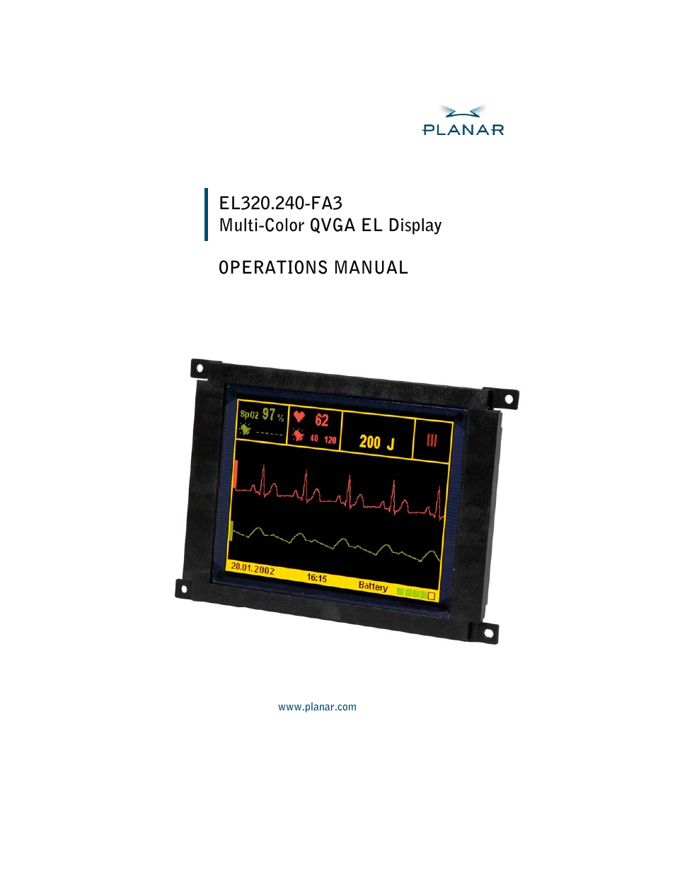 Planar EL320.240-FA3 User Manual | 25 pages