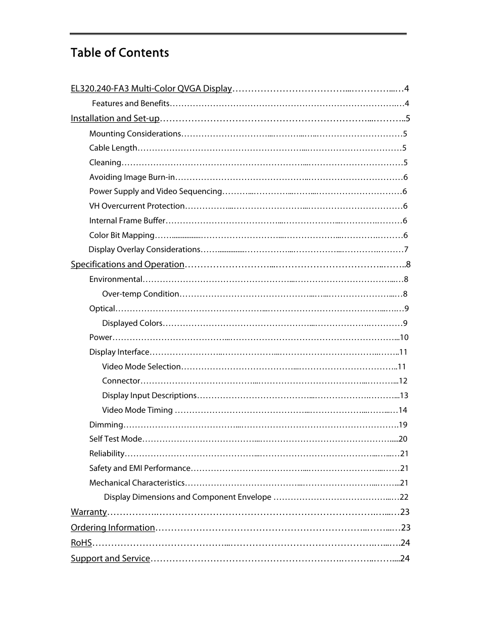 Planar EL320.240-FA3 User Manual | Page 3 / 25