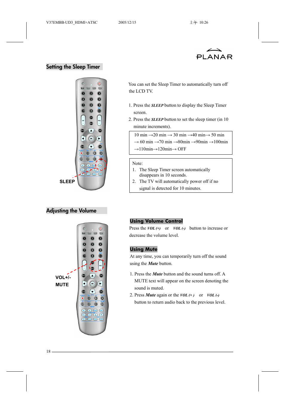 Planar XP37W User Manual | Page 19 / 70