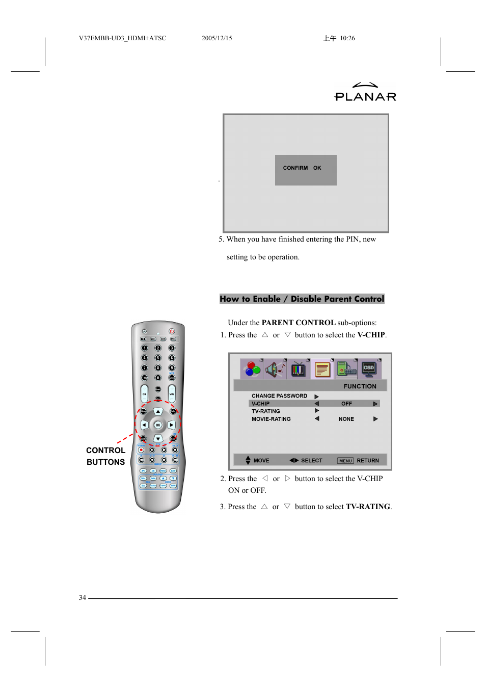 Planar XP37W User Manual | Page 35 / 70