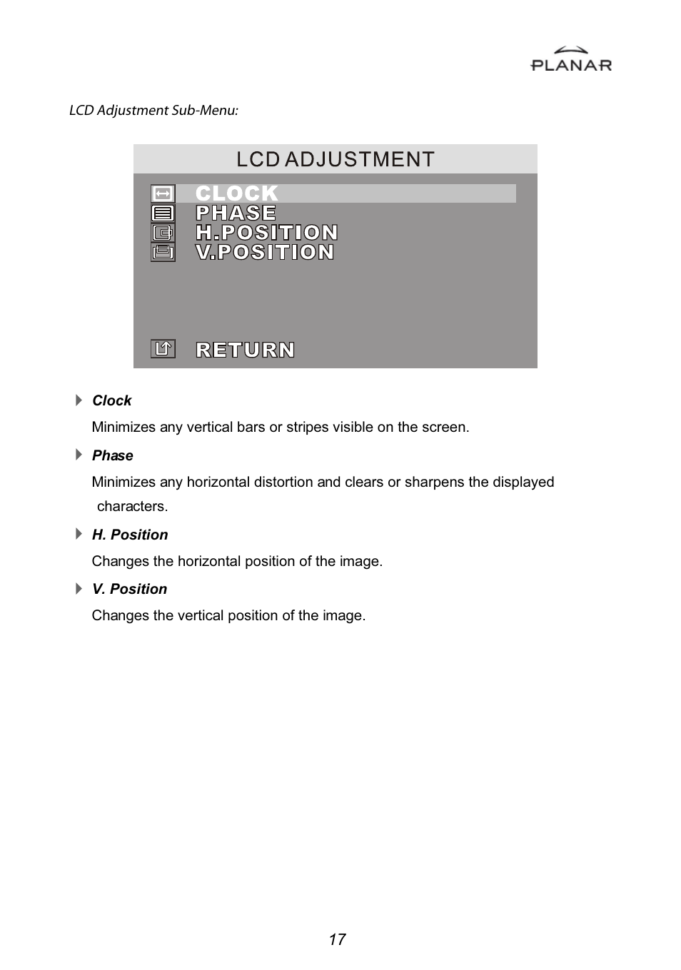 Planar PT1501MU User Manual | Page 20 / 31