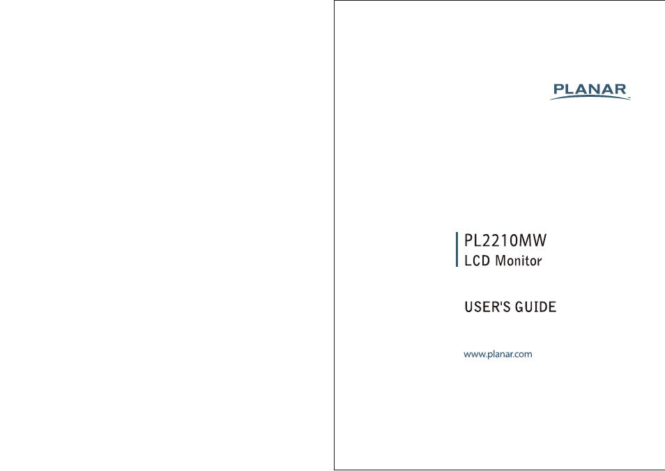 Planar PL2210MW User Manual | 18 pages