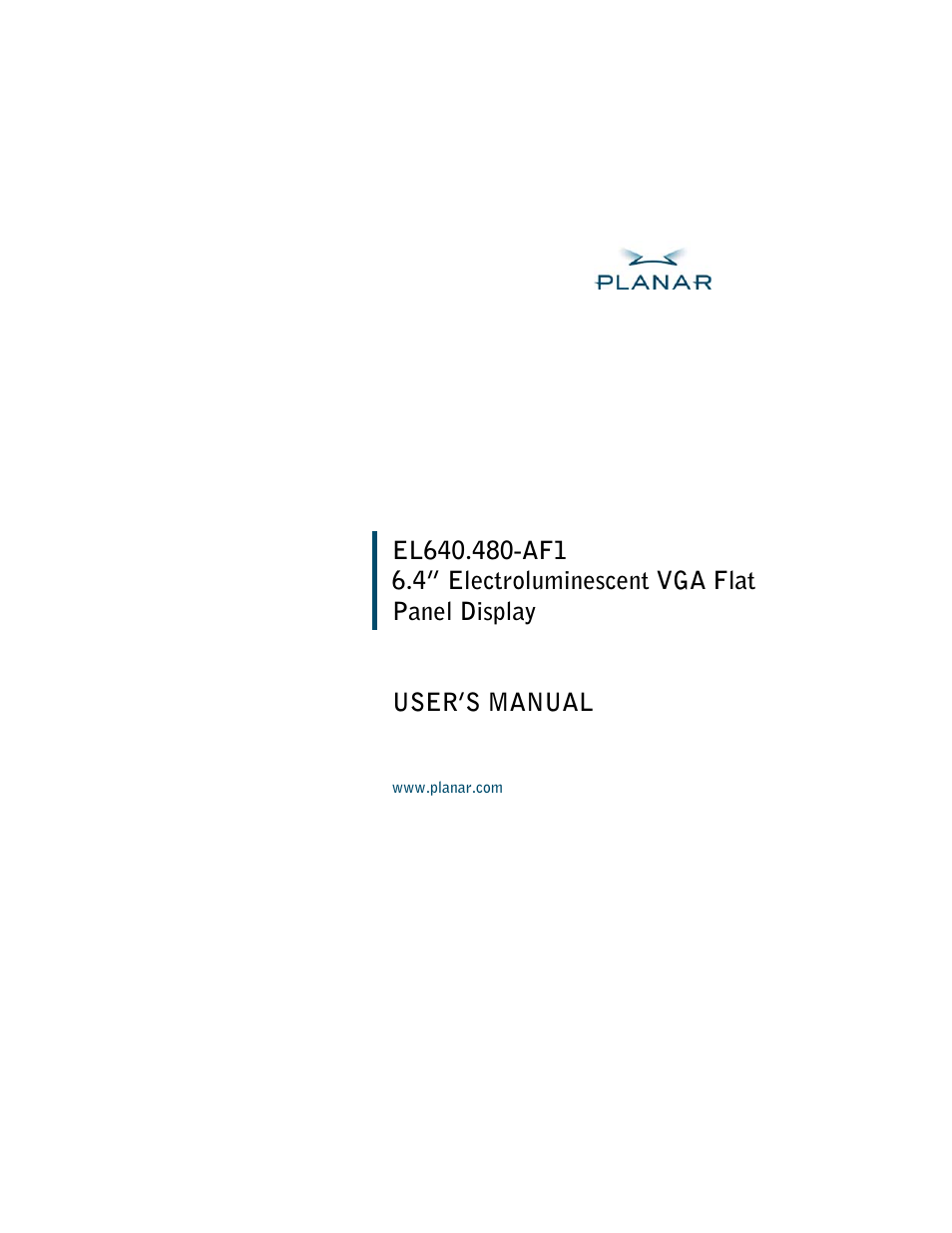 Planar EL640.480-AF1 User Manual | 17 pages