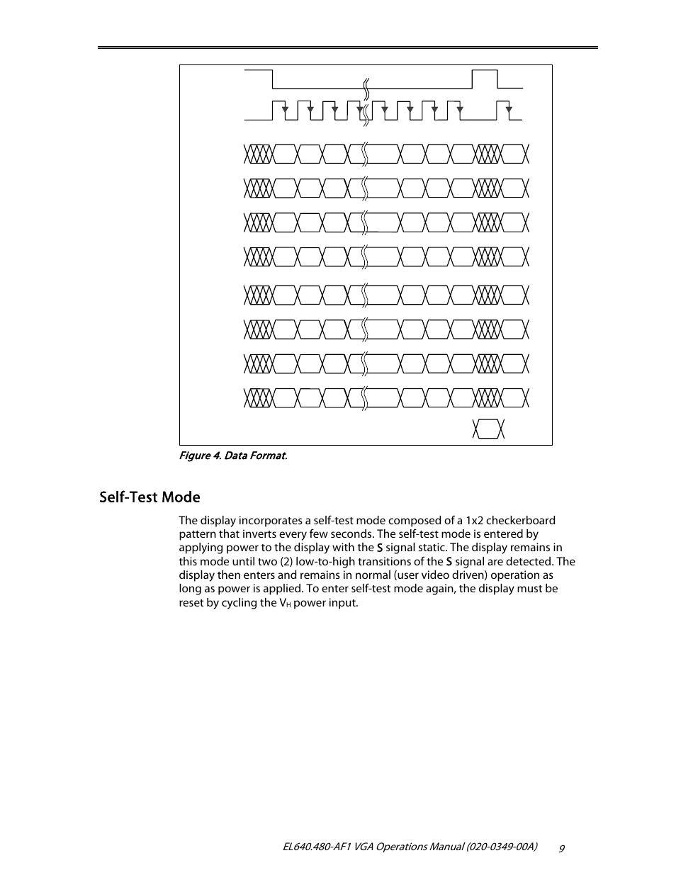 Self-test mode, Power input | Planar EL640.480-AF1 User Manual | Page 11 / 17