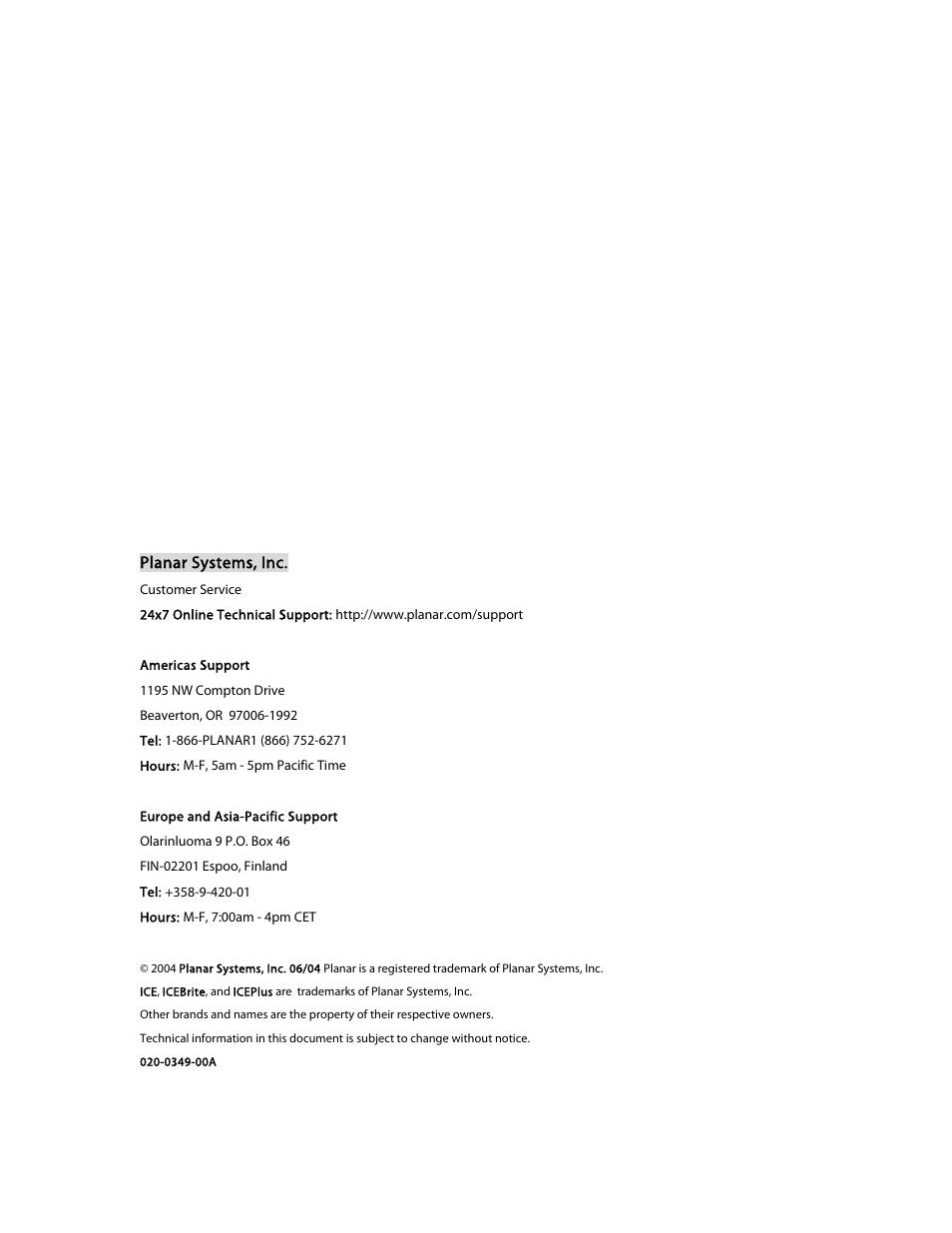 Planar EL640.480-AF1 User Manual | Page 17 / 17