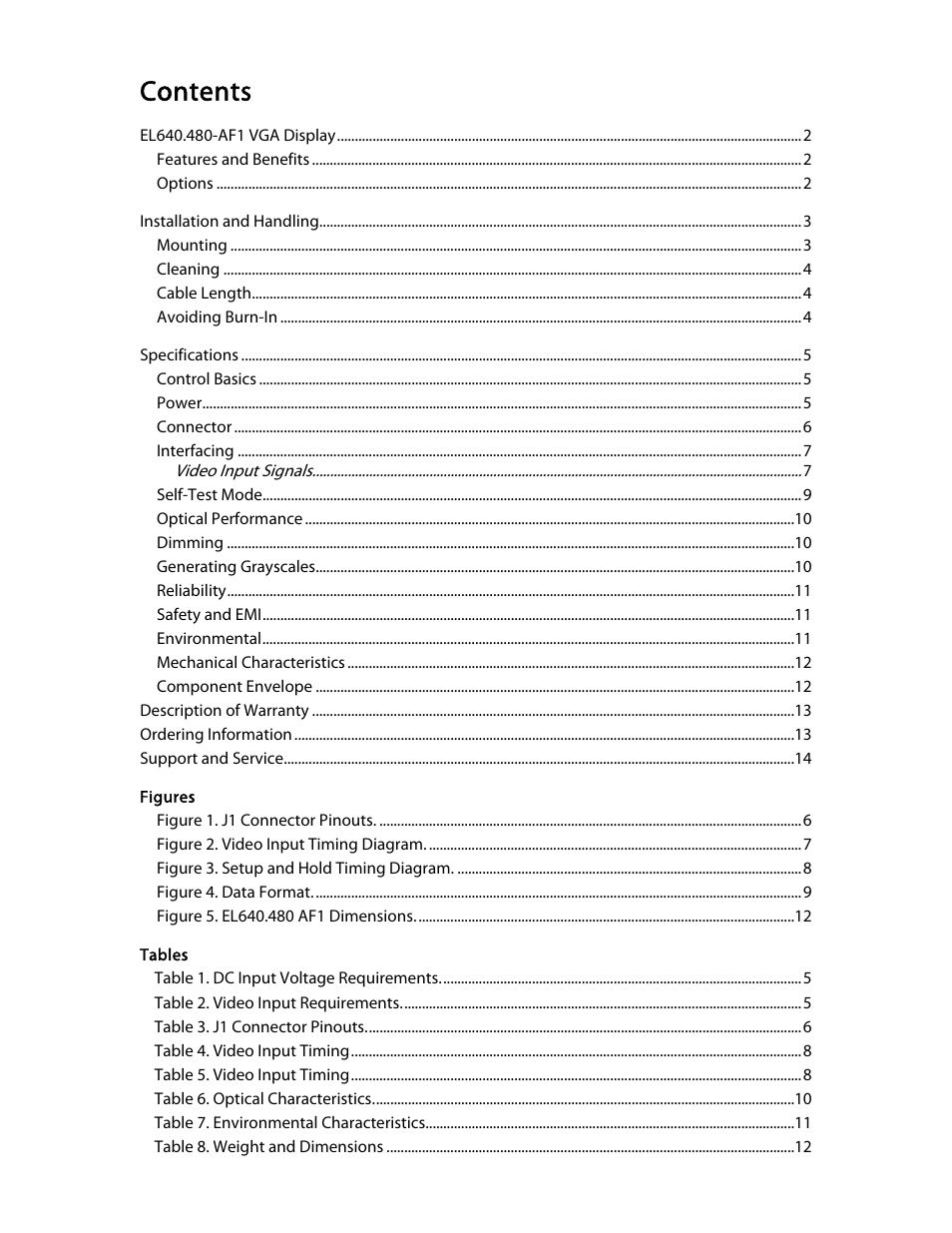 Planar EL640.480-AF1 User Manual | Page 3 / 17