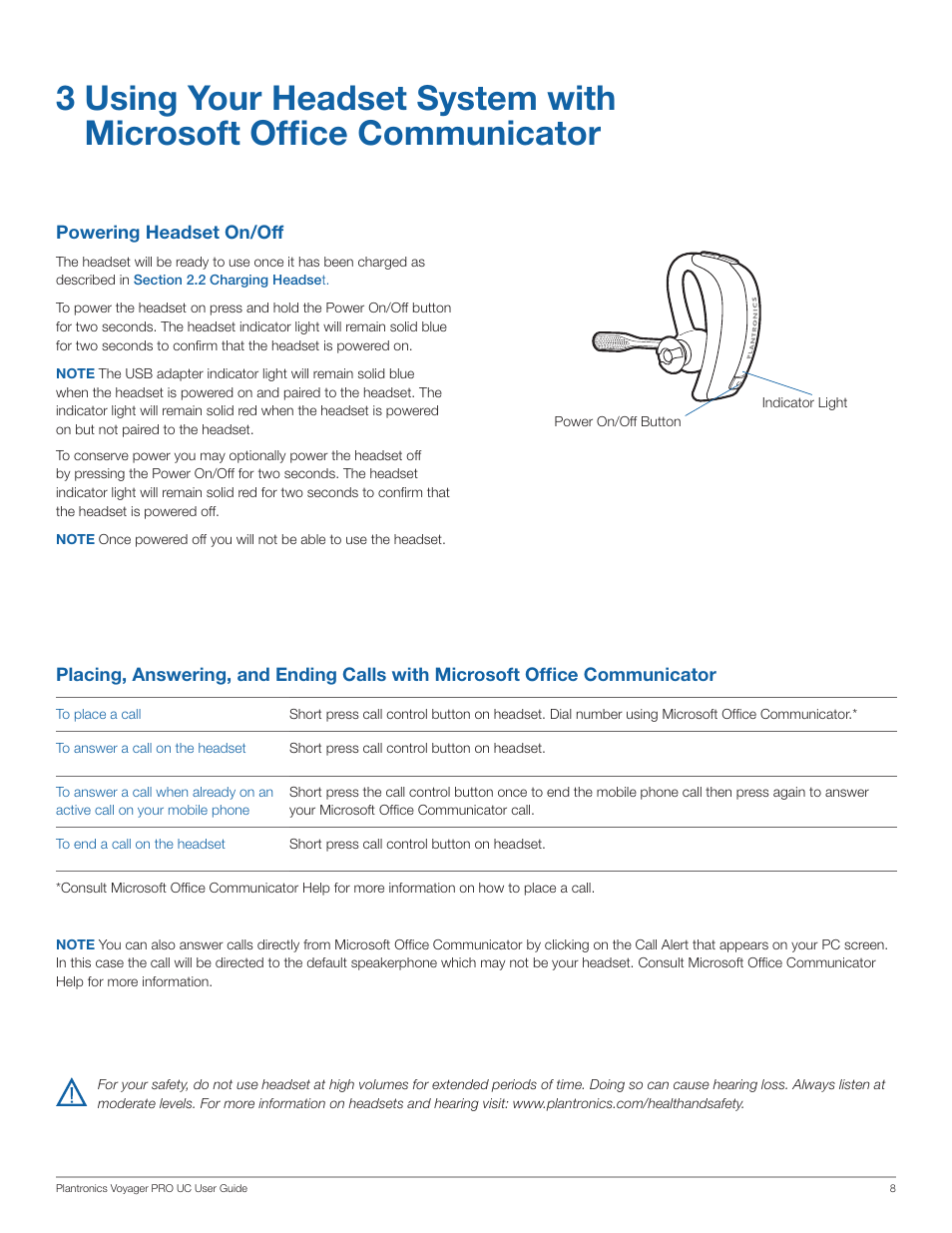 Plantronics WG201/B User Manual | Page 8 / 17