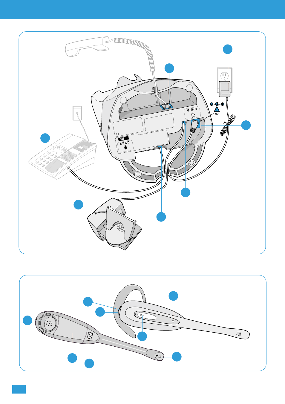 Diagram key, Headset | Plantronics CS60 DECT User Manual | Page 2 / 15