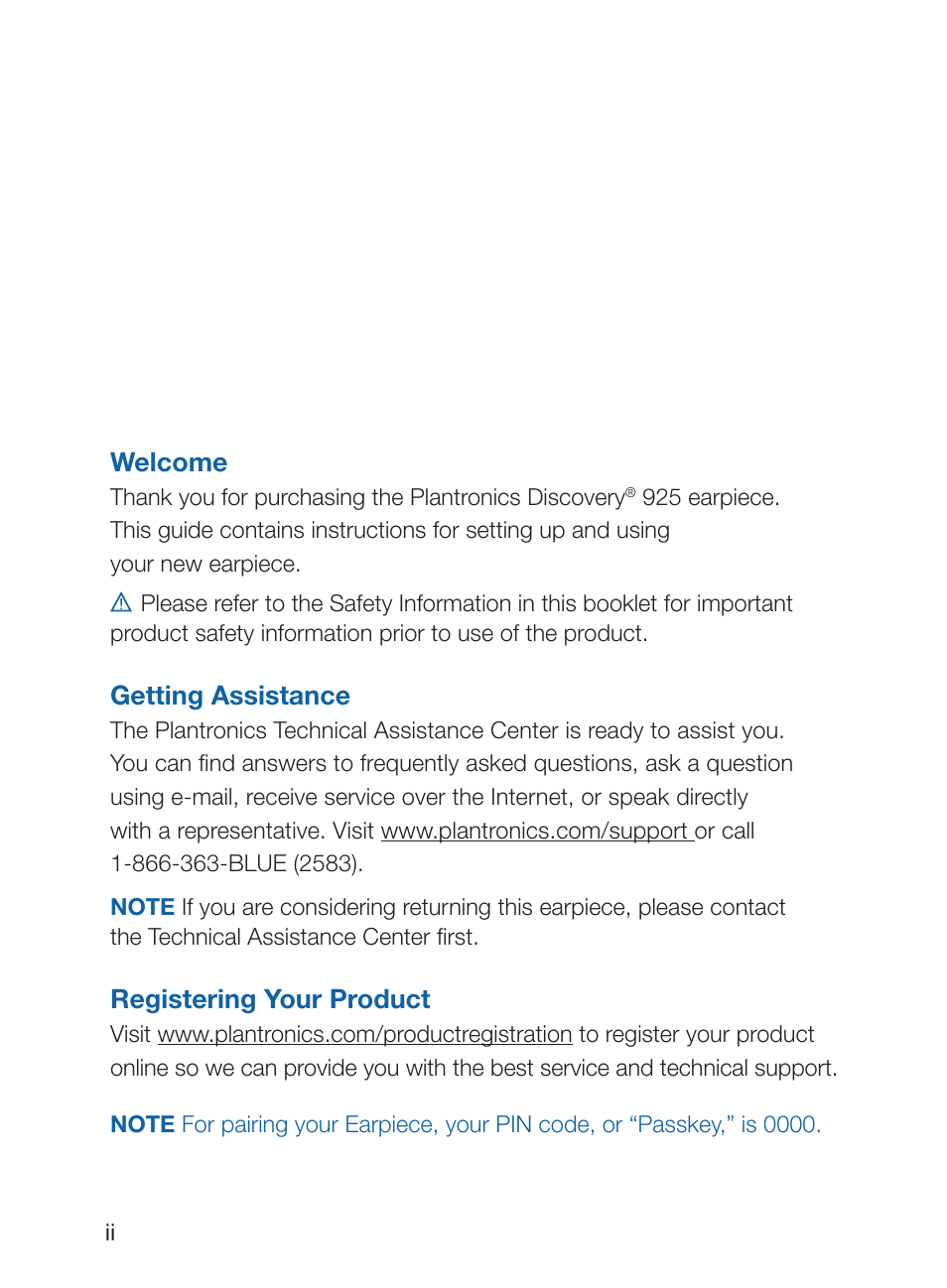 Plantronics Discovery 925 User Manual | Page 2 / 24