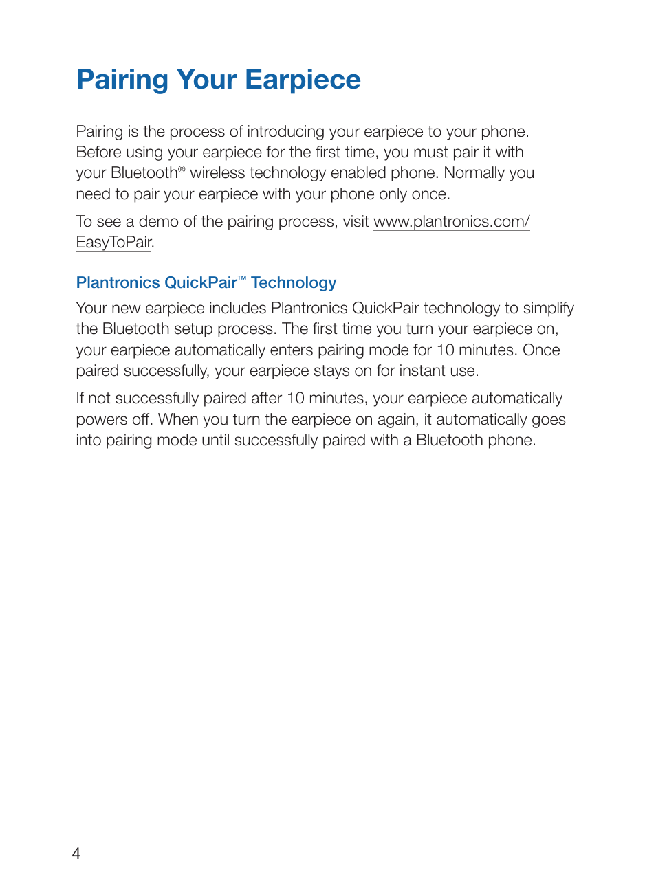 Pairing your earpiece | Plantronics Discovery 925 User Manual | Page 8 / 24