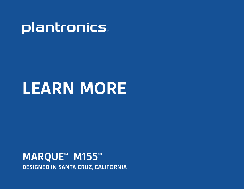 Plantronics M155 User Manual | 8 pages