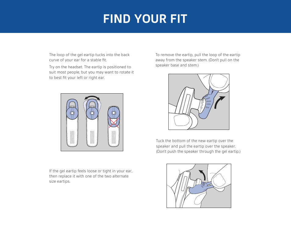 Find your fit | Plantronics M155 User Manual | Page 5 / 8