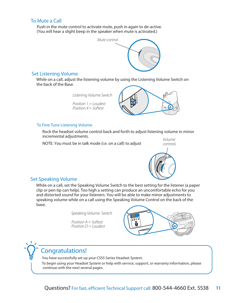 Questions | Plantronics CS55 Series User Manual | Page 11 / 16