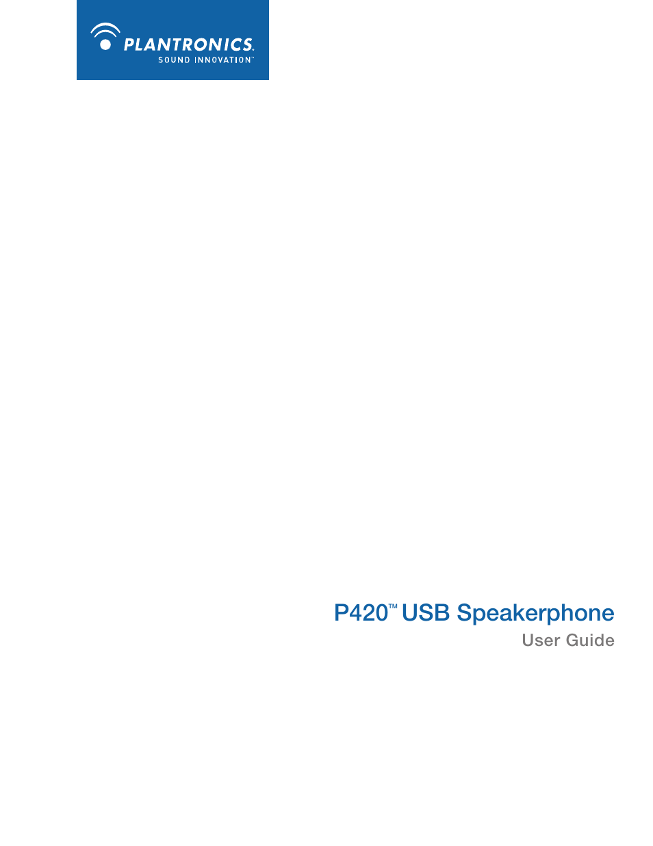 Plantronics P420 User Manual | 7 pages