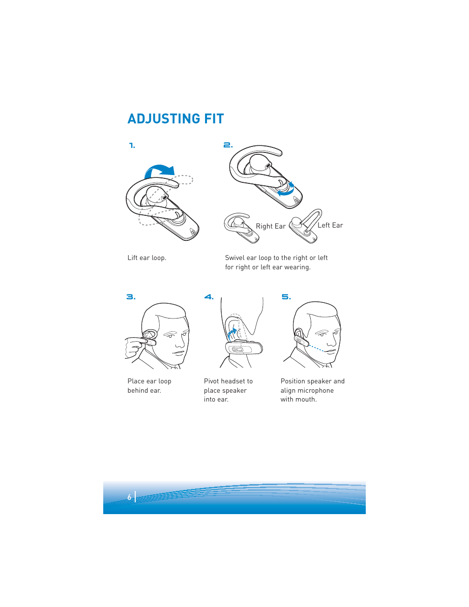 Adjusting fit | Plantronics explorer 220 User Manual | Page 6 / 12