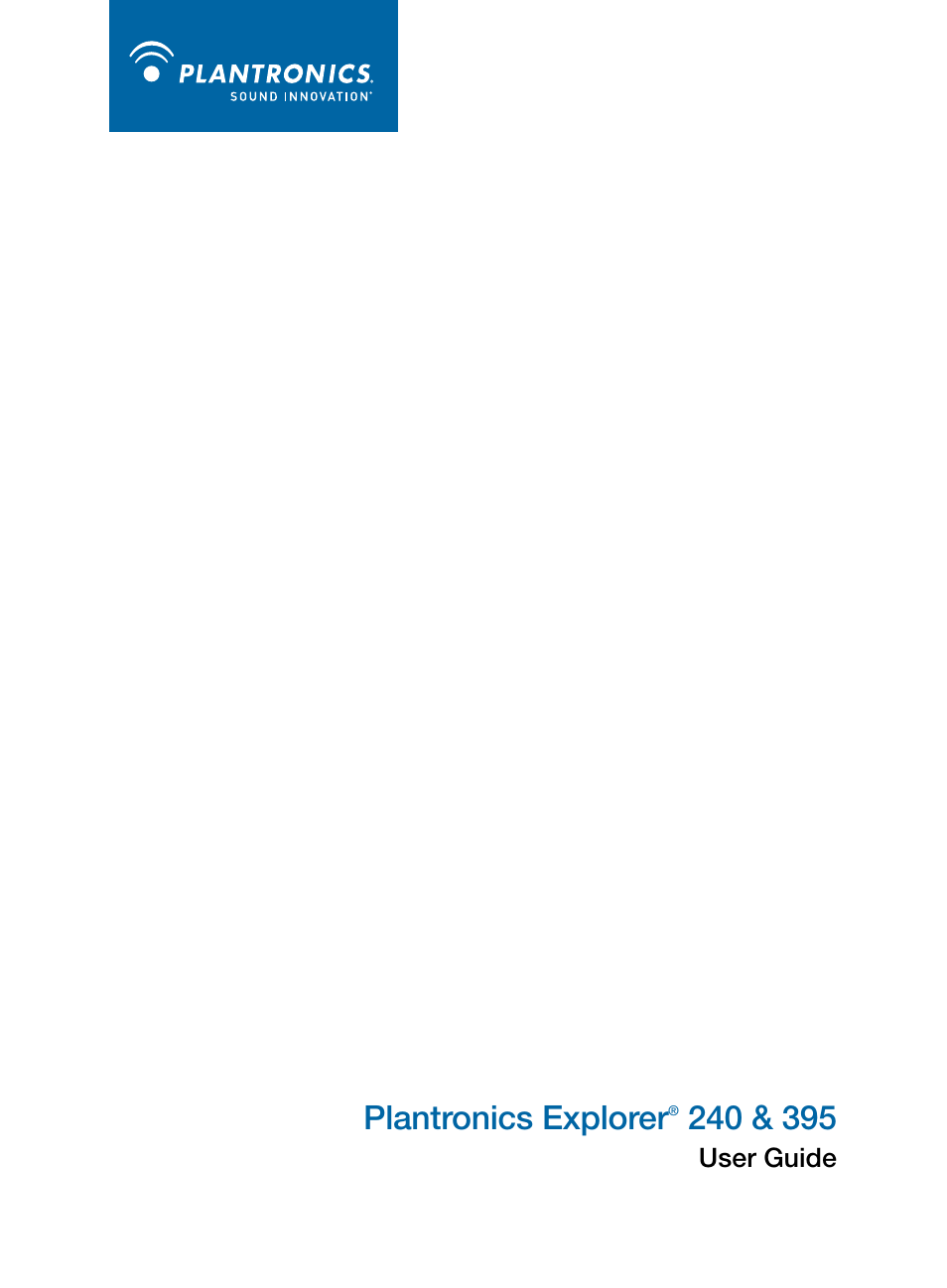 Plantronics 395 User Manual | 16 pages