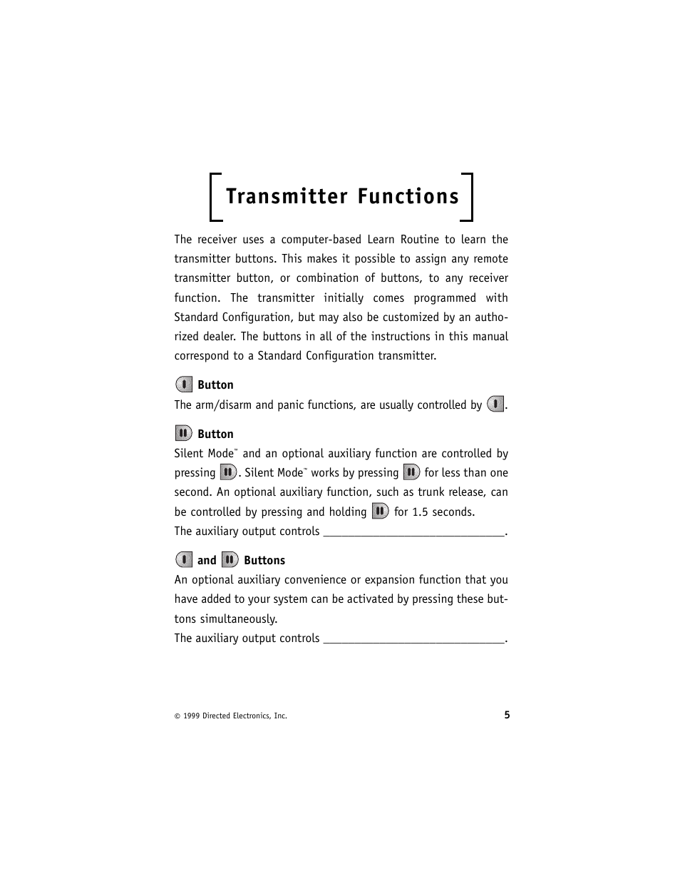 Transmitter functions | Python 625 User Manual | Page 9 / 28