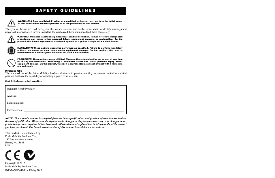 Pride Mobility 6000Z 4S User Manual | Page 39 / 40