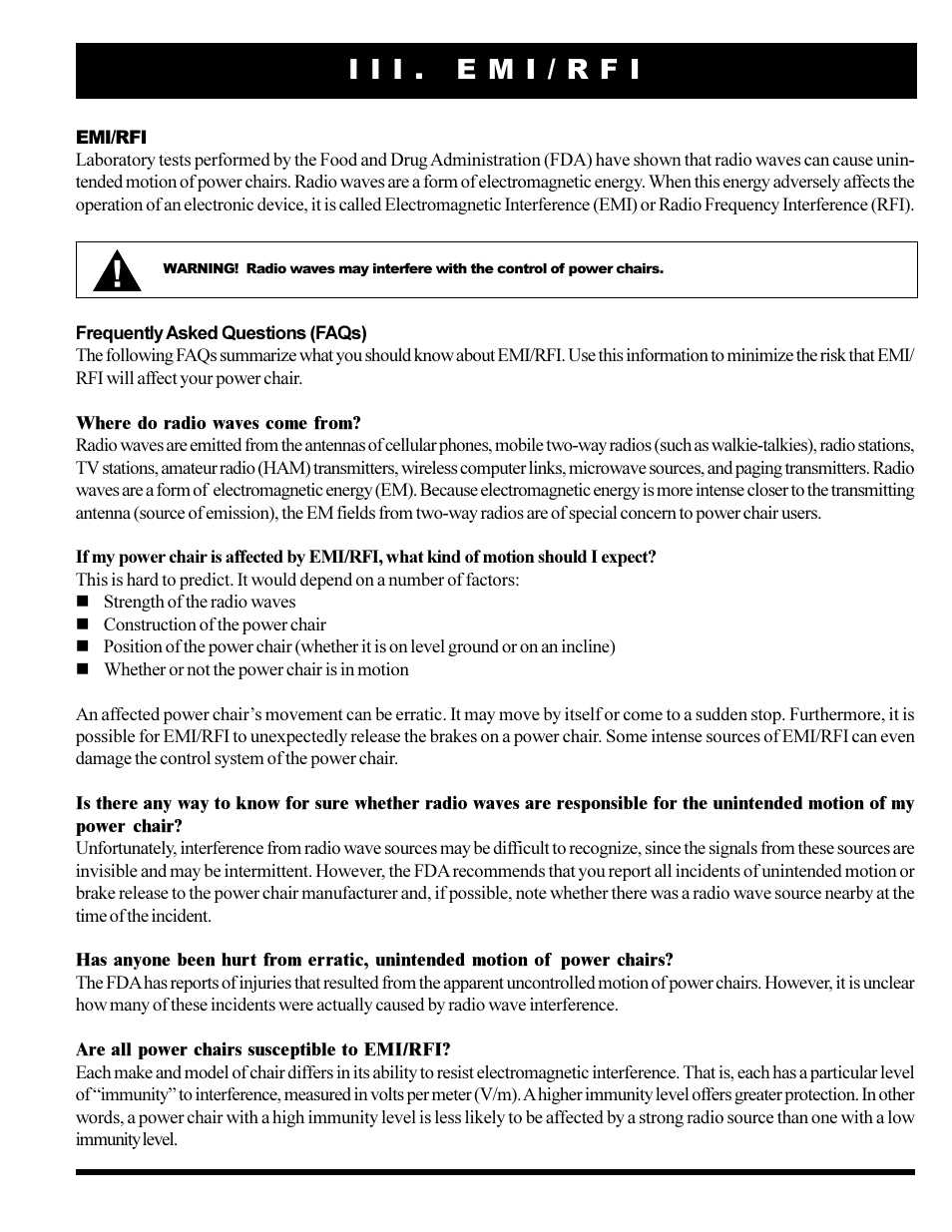 I i i . e m i / r f i | Pride Mobility JAZZY 1101 User Manual | Page 13 / 55