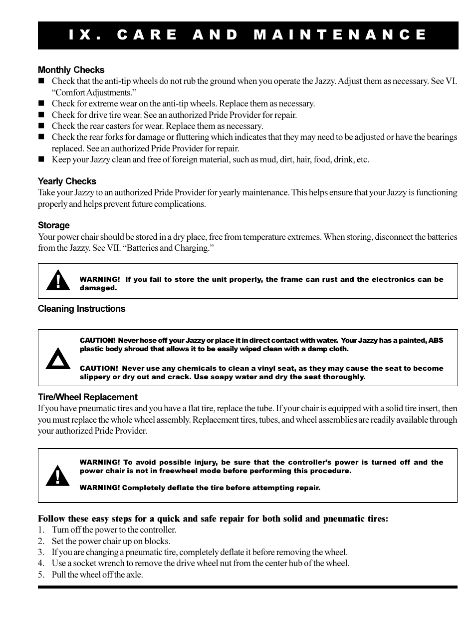 Pride Mobility JAZZY 1101 User Manual | Page 49 / 55