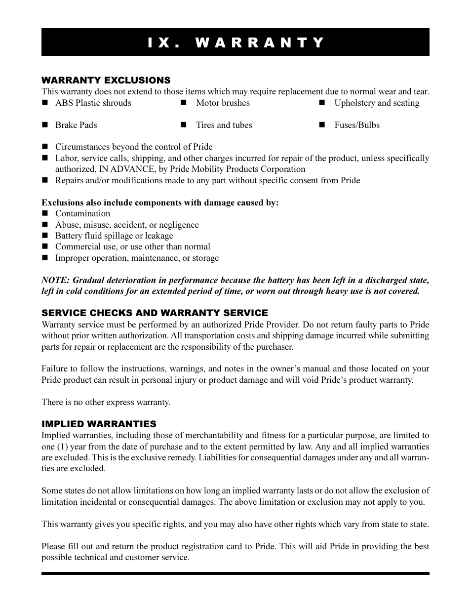 Pride Mobility Jazzy 1170XL User Manual | Page 51 / 52