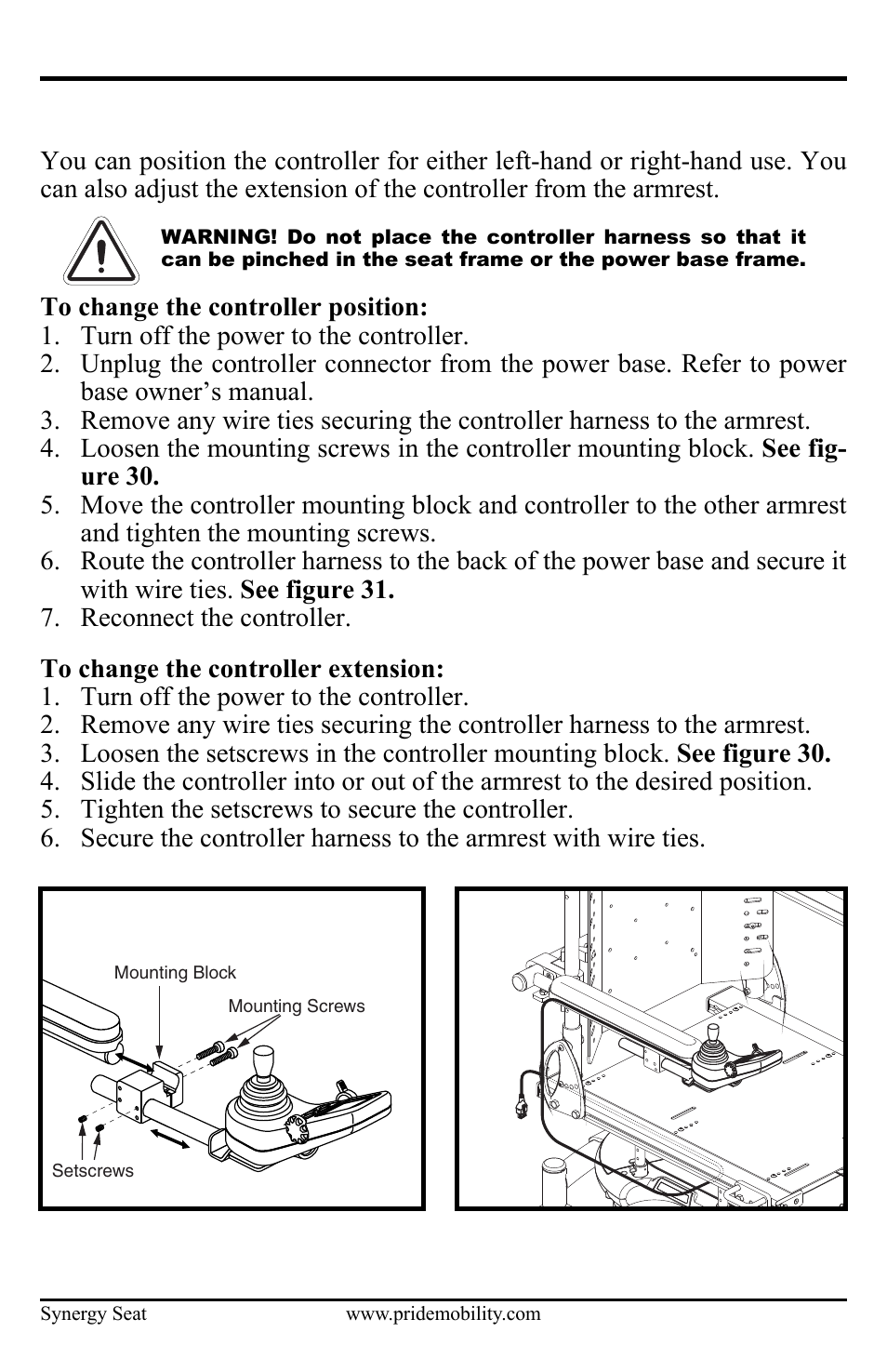 Controller position | Pride Mobility ACN# 088 609 661 User Manual | Page 34 / 44