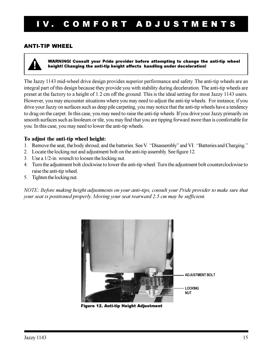 Pride Mobility Jazzy 1143 User Manual | Page 15 / 34