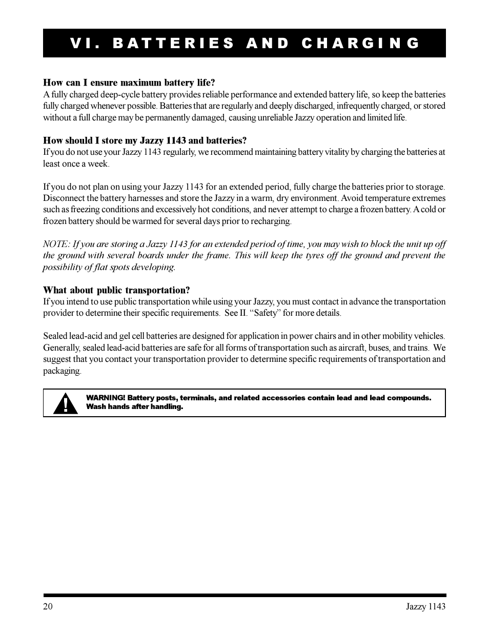 Pride Mobility Jazzy 1143 User Manual | Page 20 / 34