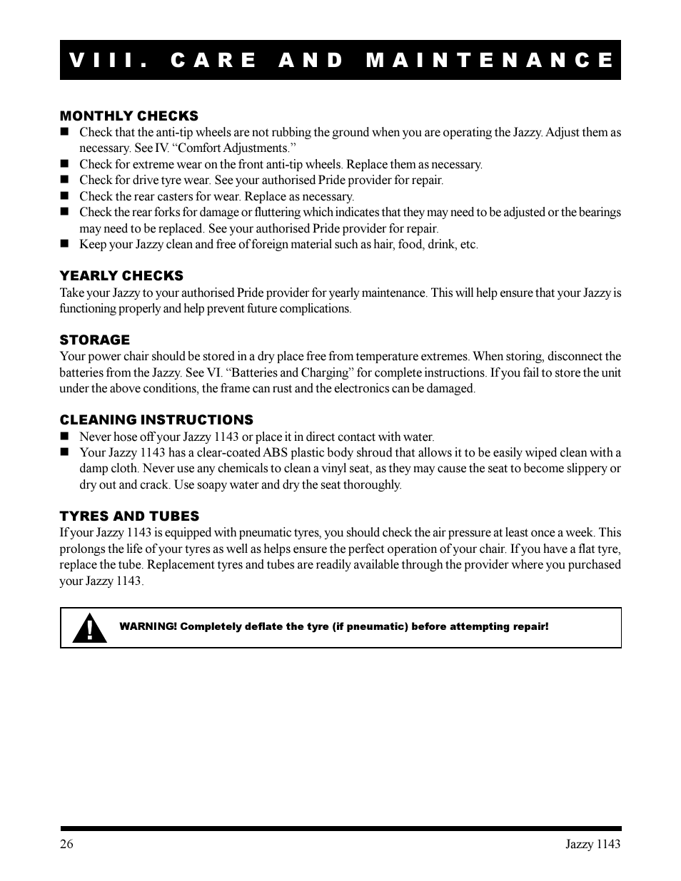 Pride Mobility Jazzy 1143 User Manual | Page 26 / 34