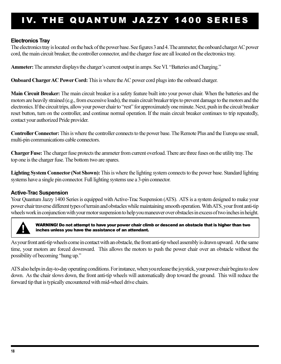 Pride Mobility 1420 User Manual | Page 18 / 47