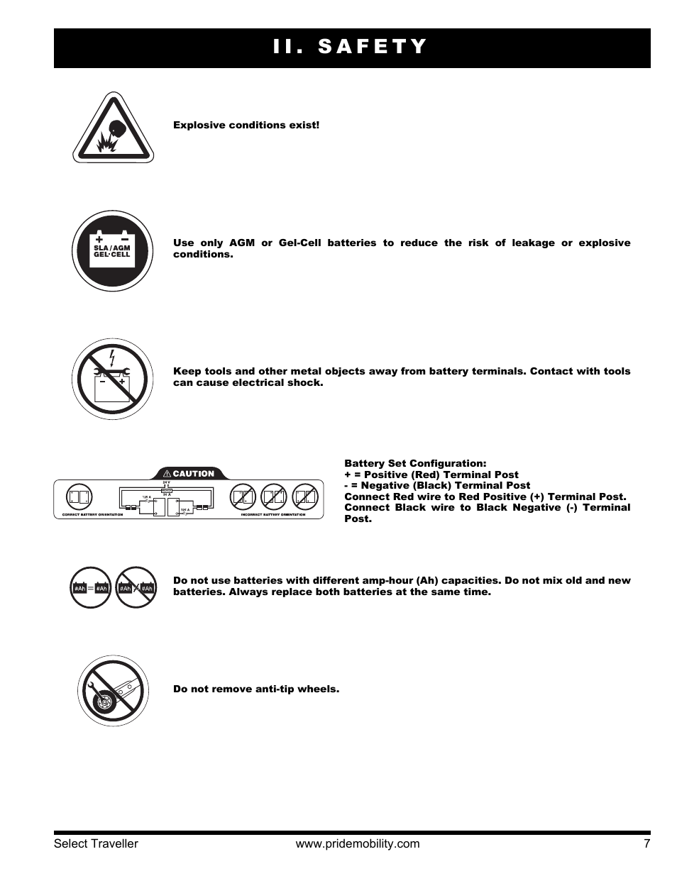Ii. safety | Pride Mobility Jazzy Select Series User Manual | Page 7 / 39