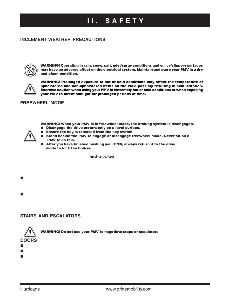 Pride Mobility Hurricane PMV User Manual | Page 13 / 44