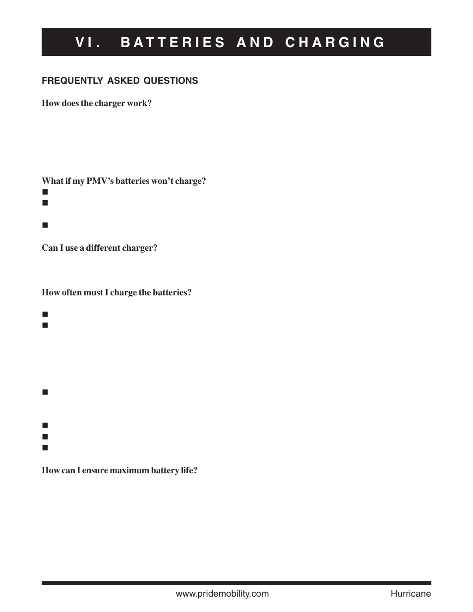 Pride Mobility Hurricane PMV User Manual | Page 26 / 44