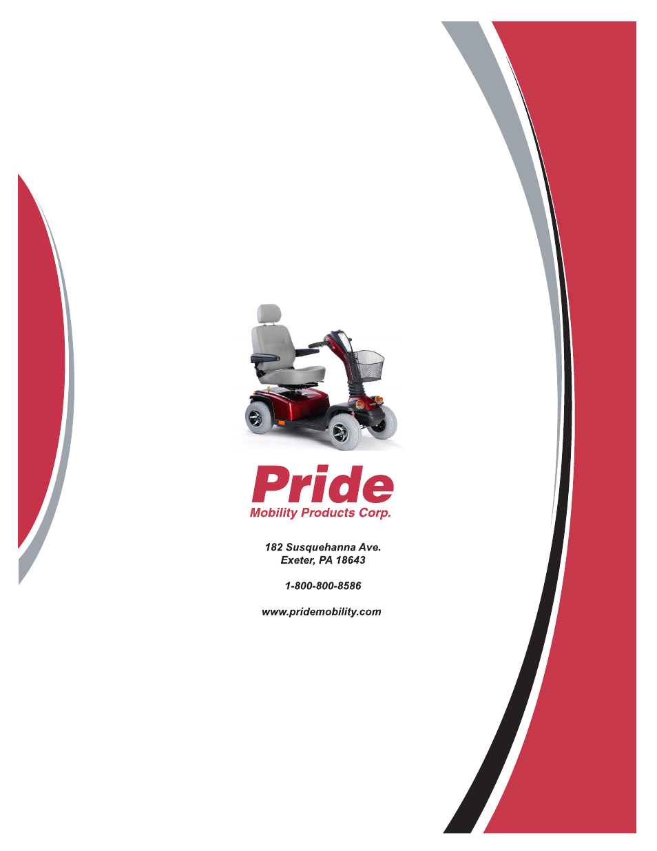 Pride Mobility Hurricane PMV User Manual | Page 44 / 44
