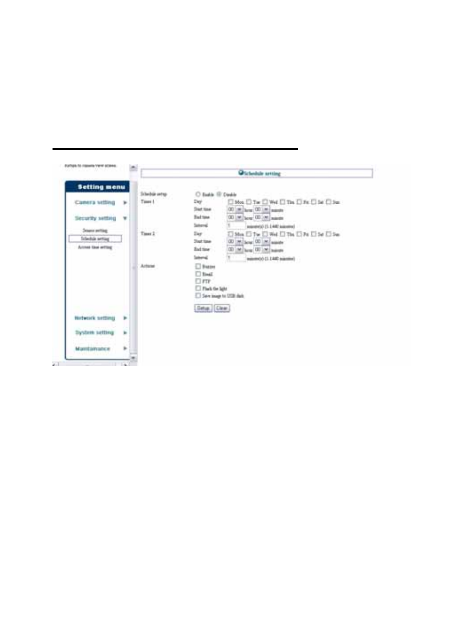 Security setting > schedule setting | Planet Technology ICA-210W User Manual | Page 37 / 101