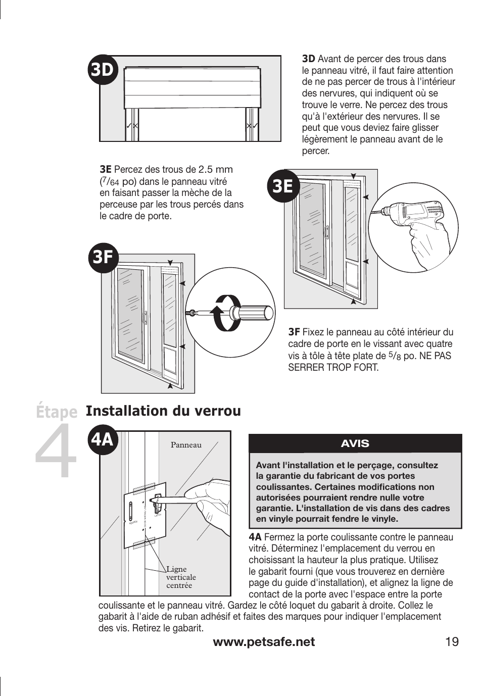 Étape, Installation du verrou | Petsafe PPA11-13141 User Manual | Page 19 / 36