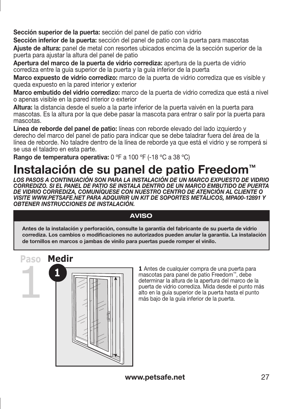 Instalación de su panel de patio freedom | Petsafe PPA11-13141 User Manual | Page 27 / 36