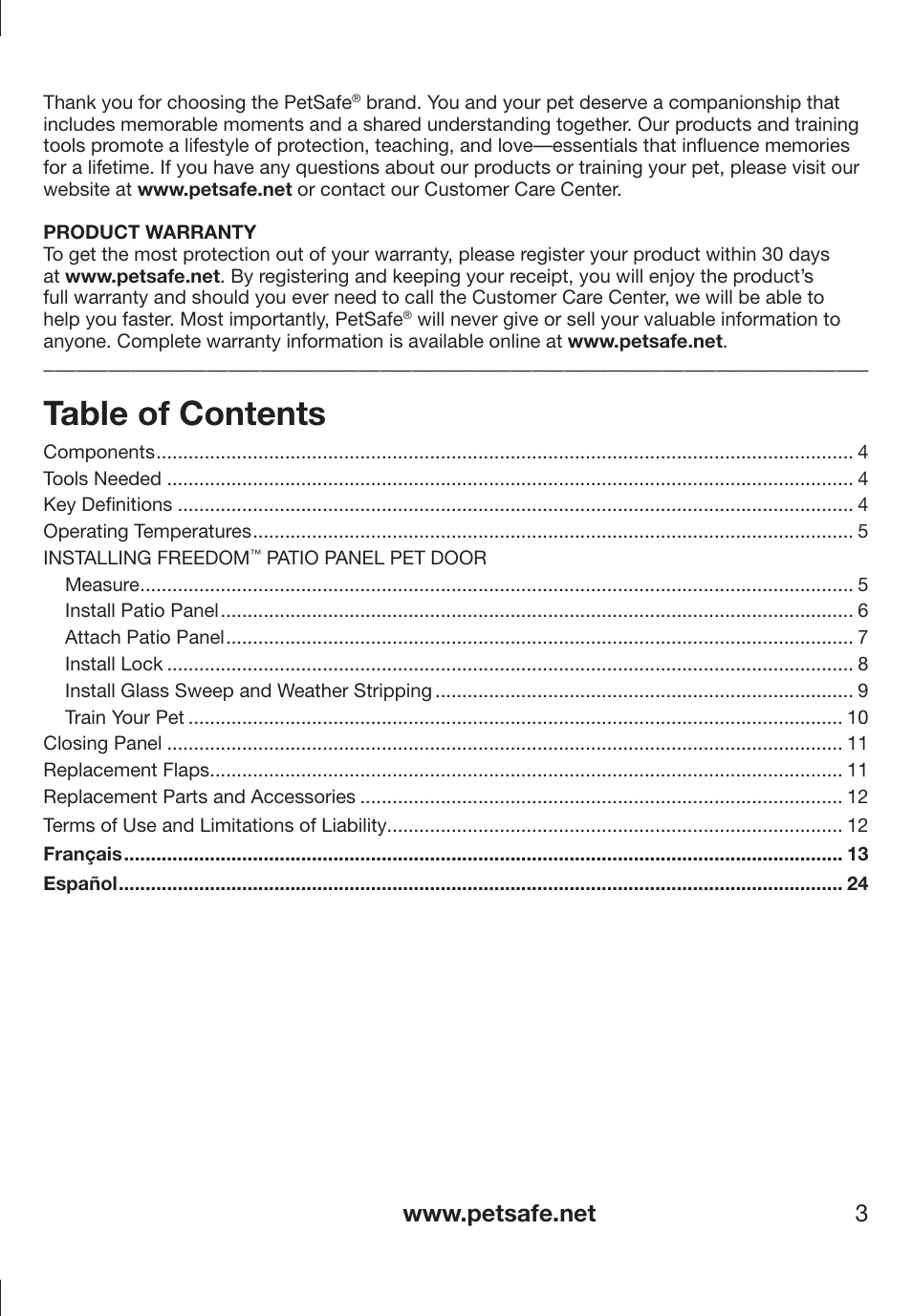 Petsafe PPA11-13141 User Manual | Page 3 / 36