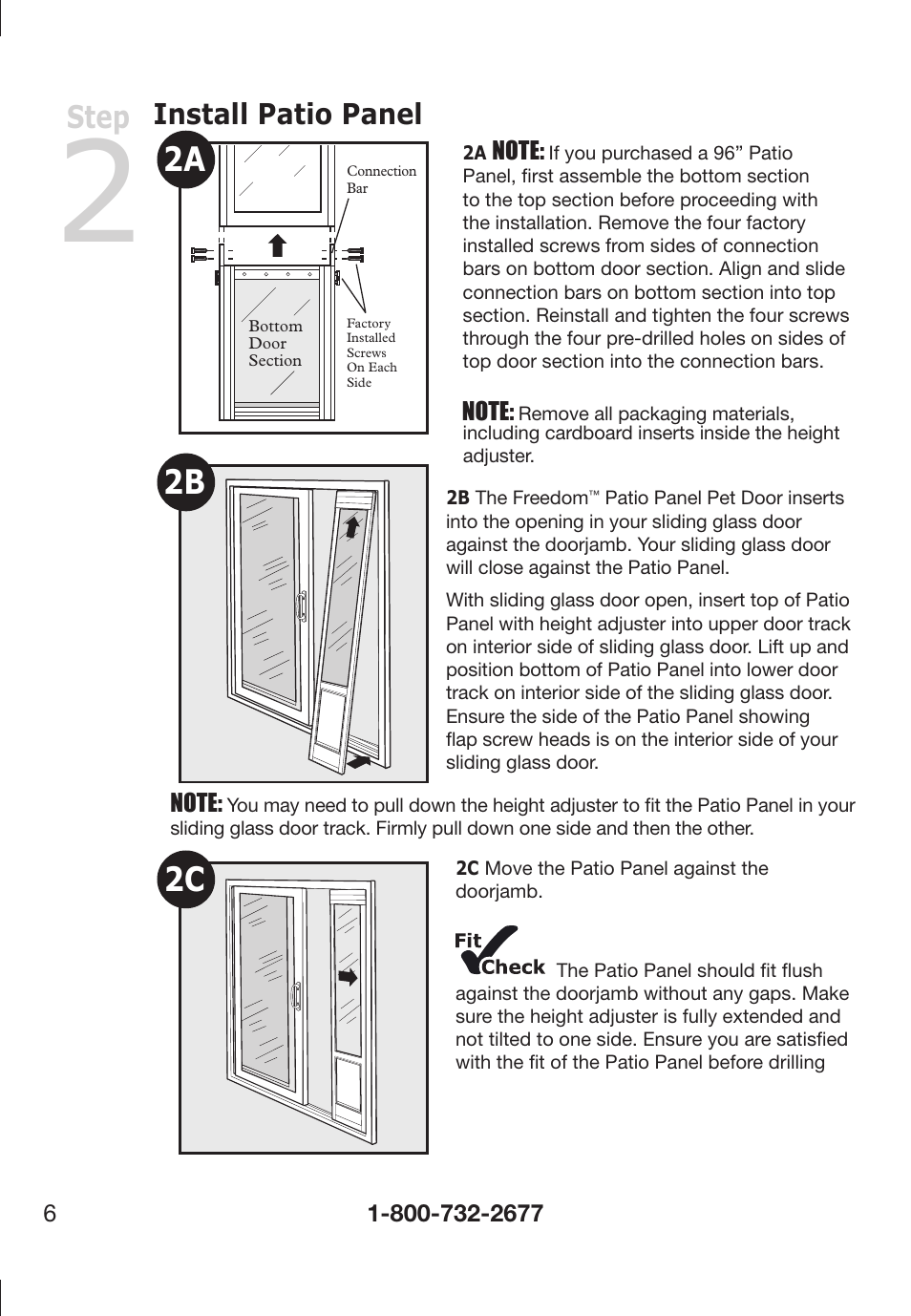Step, Install patio panel | Petsafe PPA11-13141 User Manual | Page 6 / 36