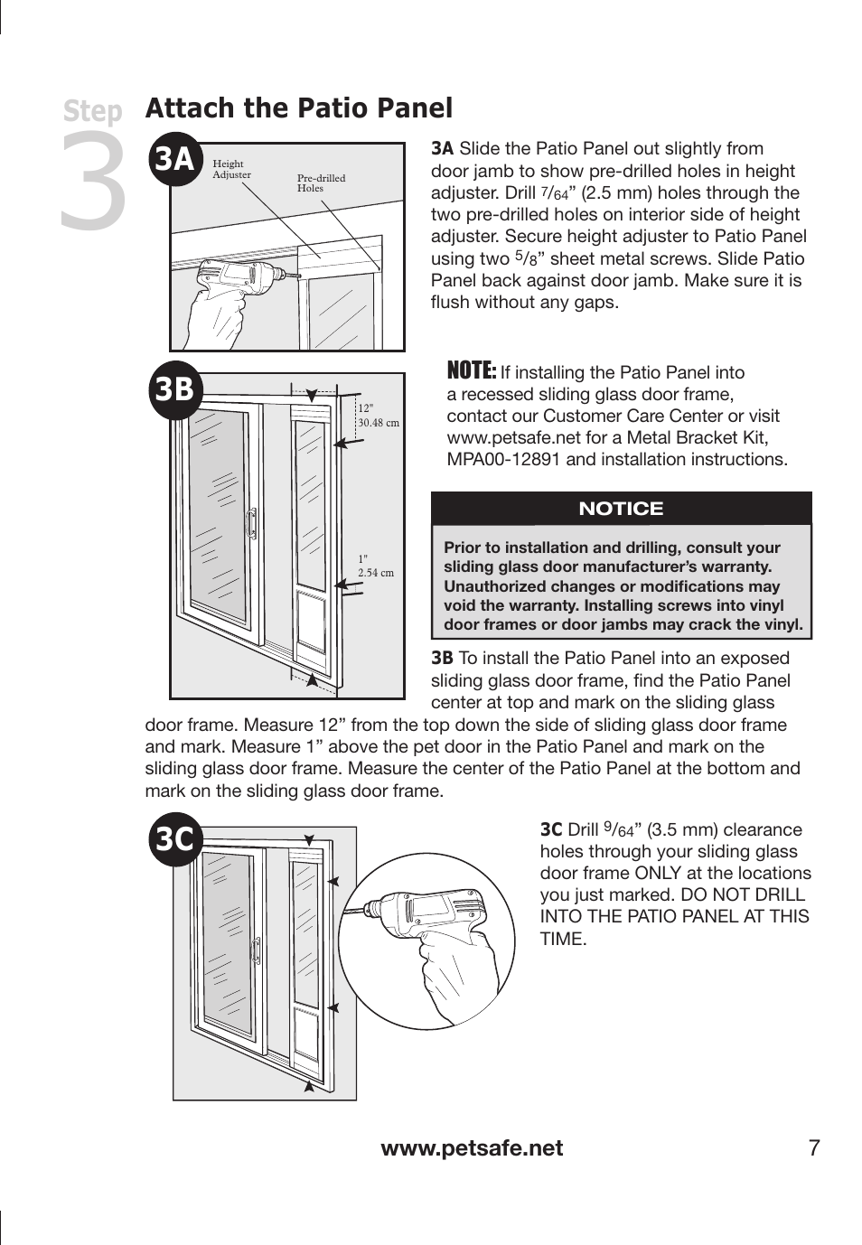 Step, Attach the patio panel | Petsafe PPA11-13141 User Manual | Page 7 / 36