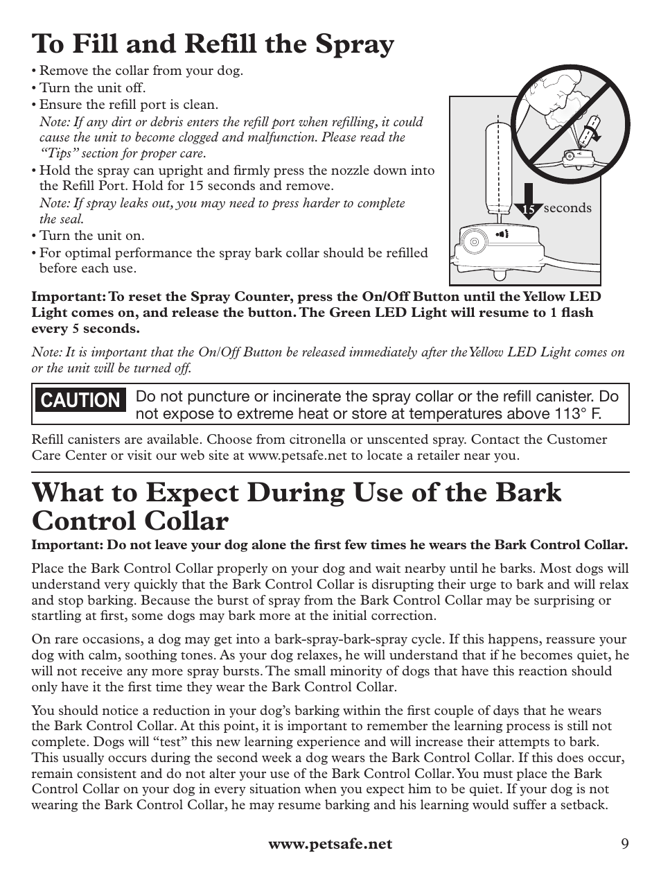 Caution | Petsafe BIG DOG PBC00-12724 User Manual | Page 9 / 16
