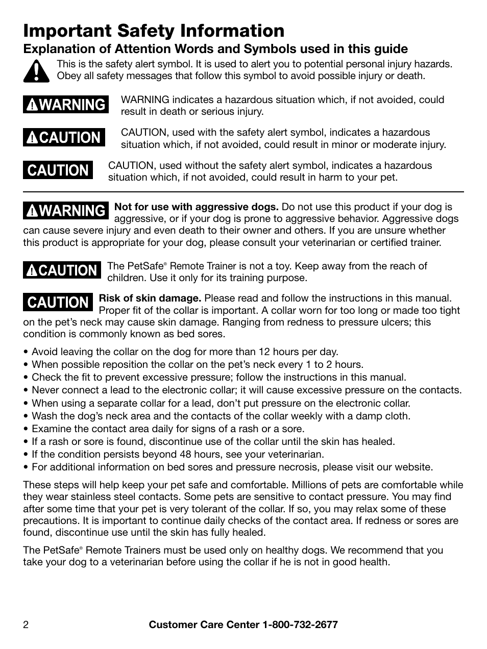 Important safety information | Petsafe PDT00-12892 User Manual | Page 2 / 24