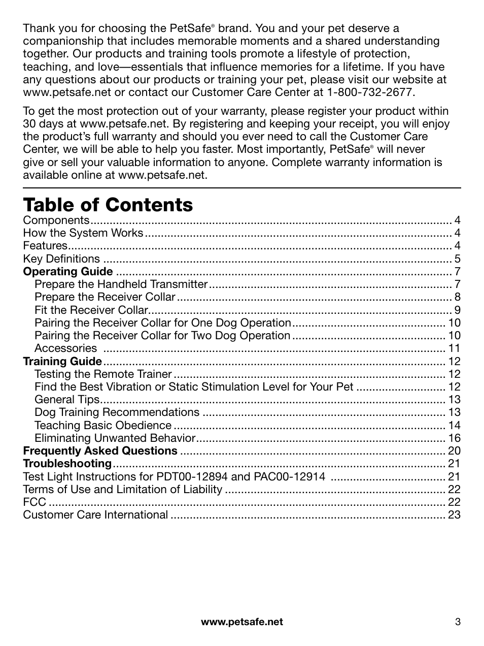 Petsafe PDT00-12892 User Manual | Page 3 / 24
