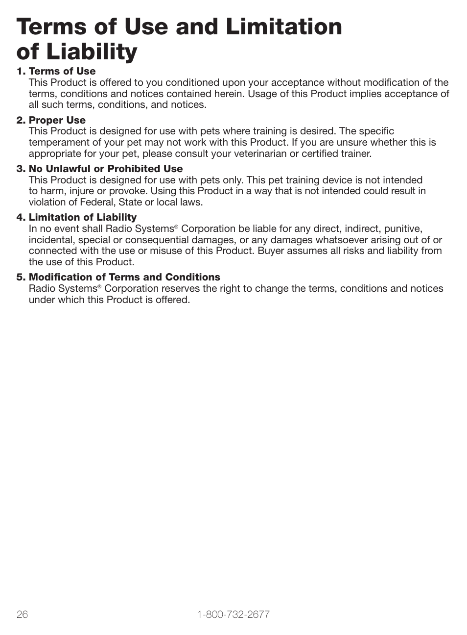 Terms of use and limitation of liability | Petsafe Stay+Play Wireless Fence PIF00-12917 User Manual | Page 26 / 28