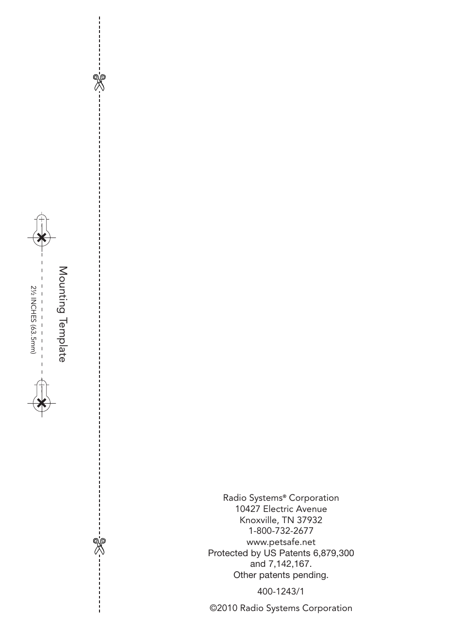 Mounting t emplate | Petsafe Stay+Play Wireless Fence PIF00-12917 User Manual | Page 28 / 28