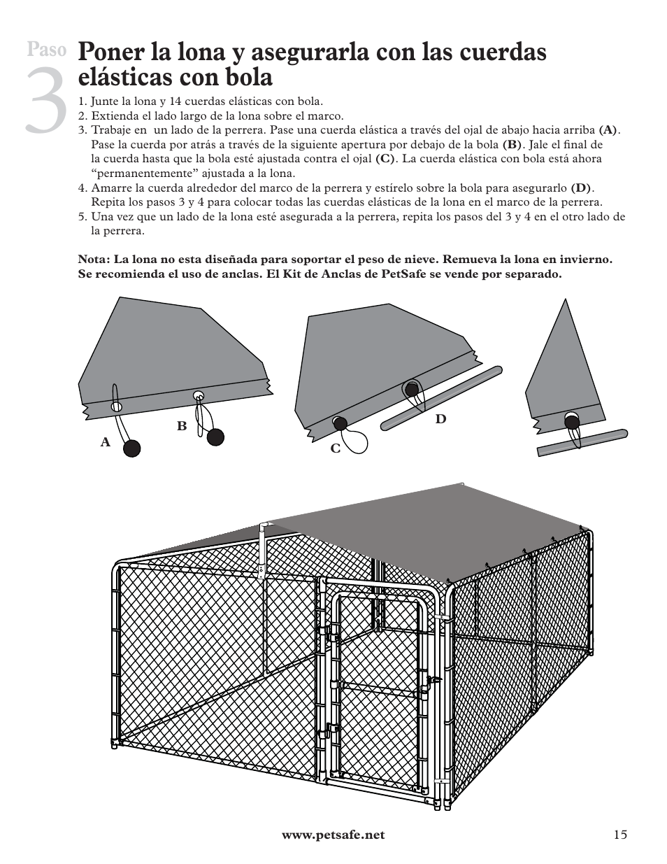 Paso | Petsafe E-Z Roof User Manual | Page 15 / 16