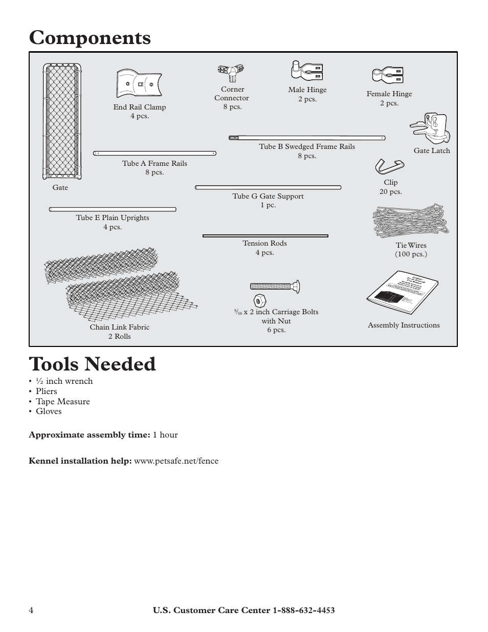 Components tools needed | Petsafe HBK11-11926 User Manual | Page 4 / 28